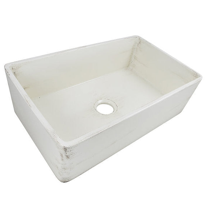 Nantucket Sinks 33-Inch Farmhouse Fireclay Sink with Shabby Straw Finish