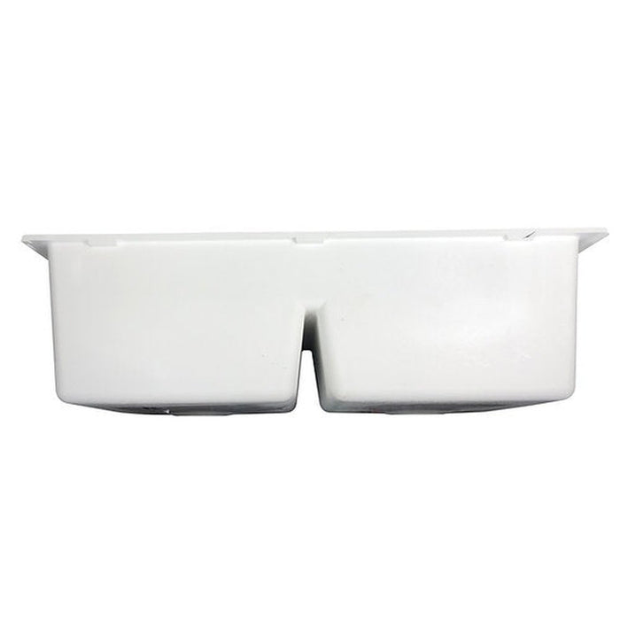 Nantucket Sinks Undermount Double Equal Bowls with Low Divide   - Granite Composite White