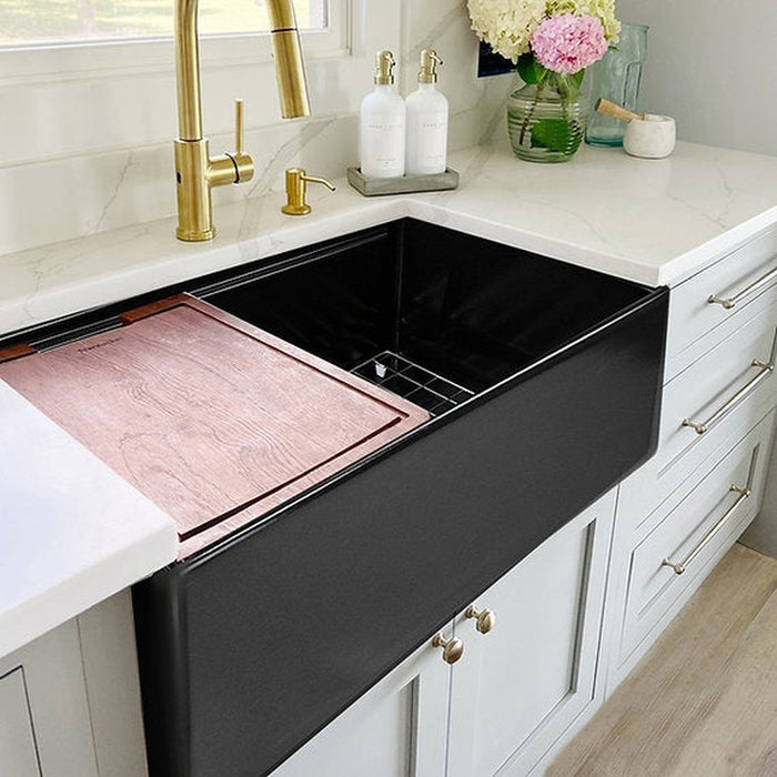 Nantucket Sinks 30 Inch Prep Station Farmhouse Sink With OffSet Drain
