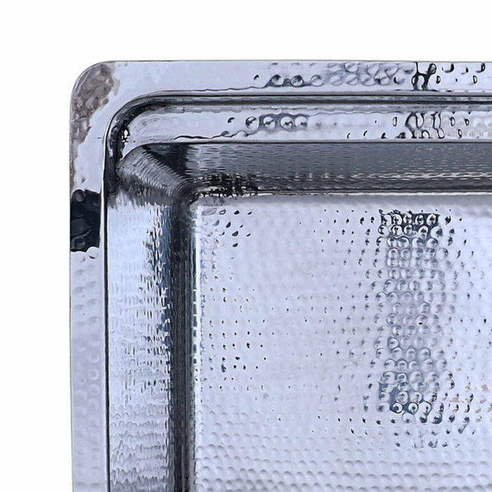 Nantucket Sinks Brightwork Collection Hammered Stainless Steel Large Single Bowl Prep Station Sink.  Sink includes Accacia Cutting Board