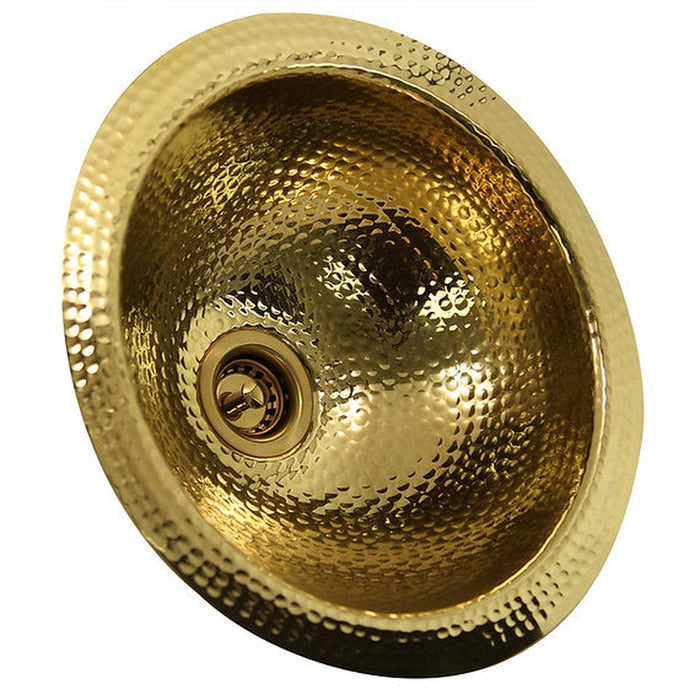 Nantucket Sinks 13 Inch Hand Hammered Brass Round Undermount Bar Room Sink