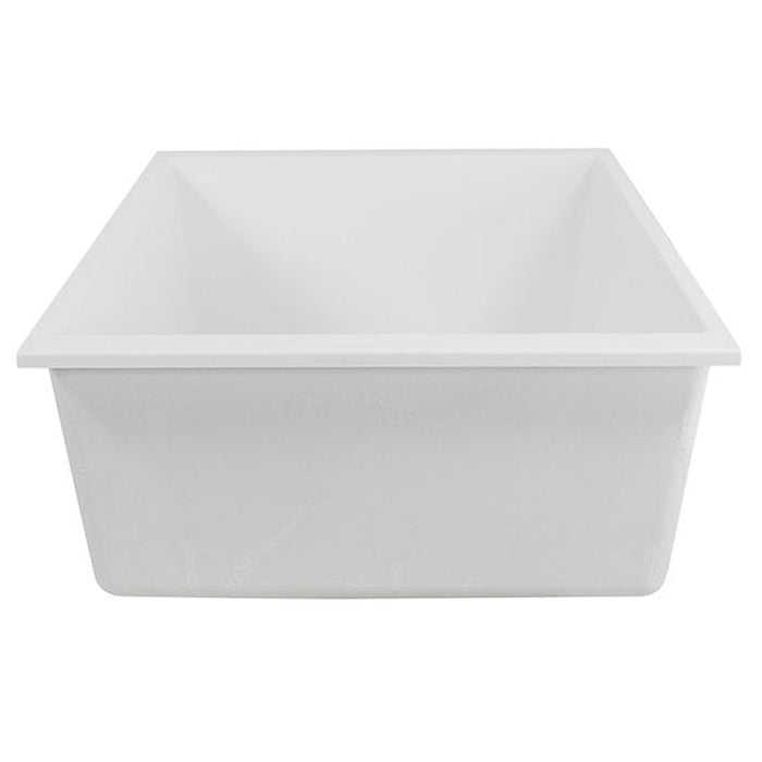 Nantucket Sinks Small Single Bowl Undermount Granite Composite White