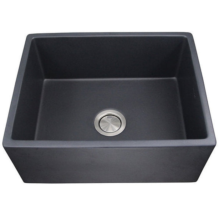 Nantucket Sinks 23-Inch Farmhouse Fireclay Sink with Matte Black Finish