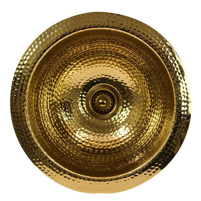 Nantucket Sinks 13 Inch Hand Hammered Brass Round Undermount Bar Room Sink