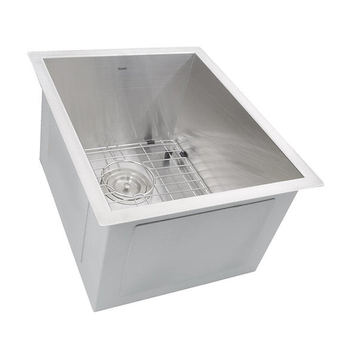 Nantucket Sinks 15 Inch Pro Series Rectangle Undermount Zero Radius Stainless Steel Bar/Prep Sink