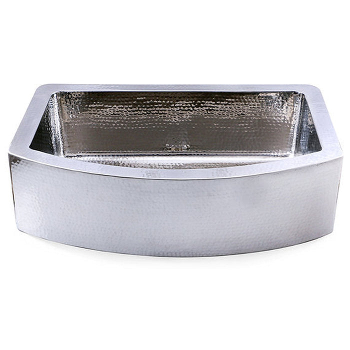 Nantucket Sinks Brightwork Collection Hammered Stainless Steel Large Single Bowl Prep Station Sink.