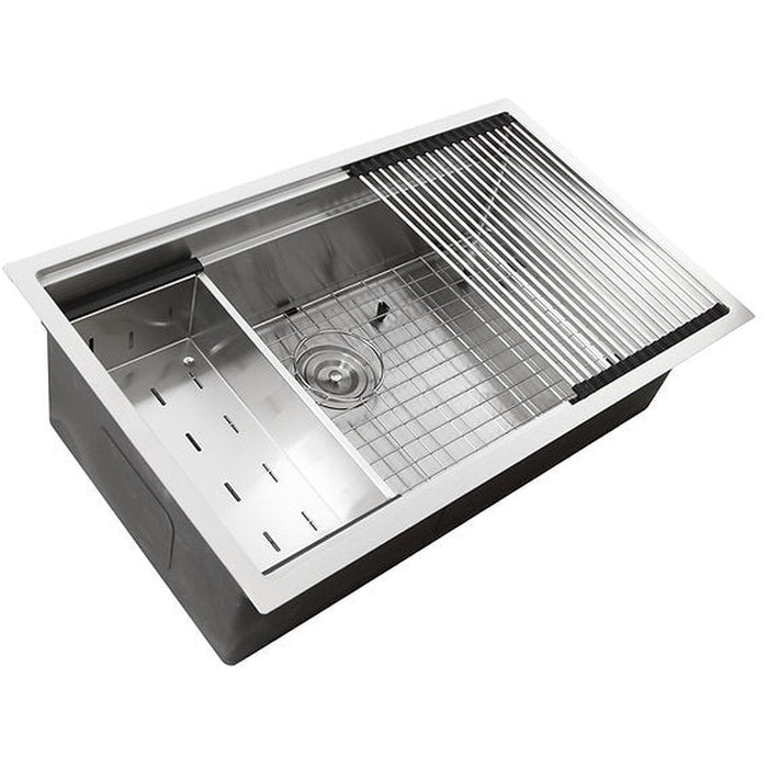 Nantucket Sinks 32 Inch Professional Prep Station Small Radius Undermount Stainless  Kitchen Sink with Accessories