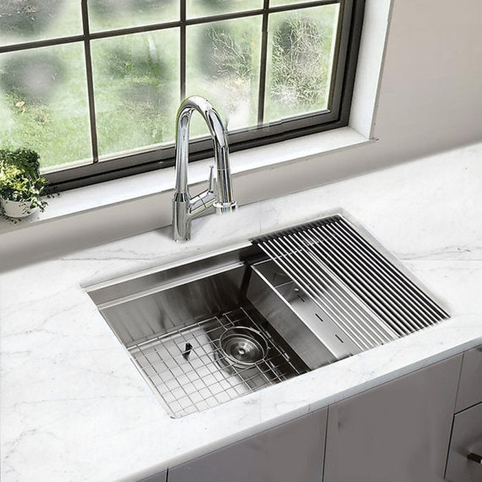 Nantucket Sinks 32 Inch Professional Prep Station Small Radius Undermount Stainless  Kitchen Sink with Accessories