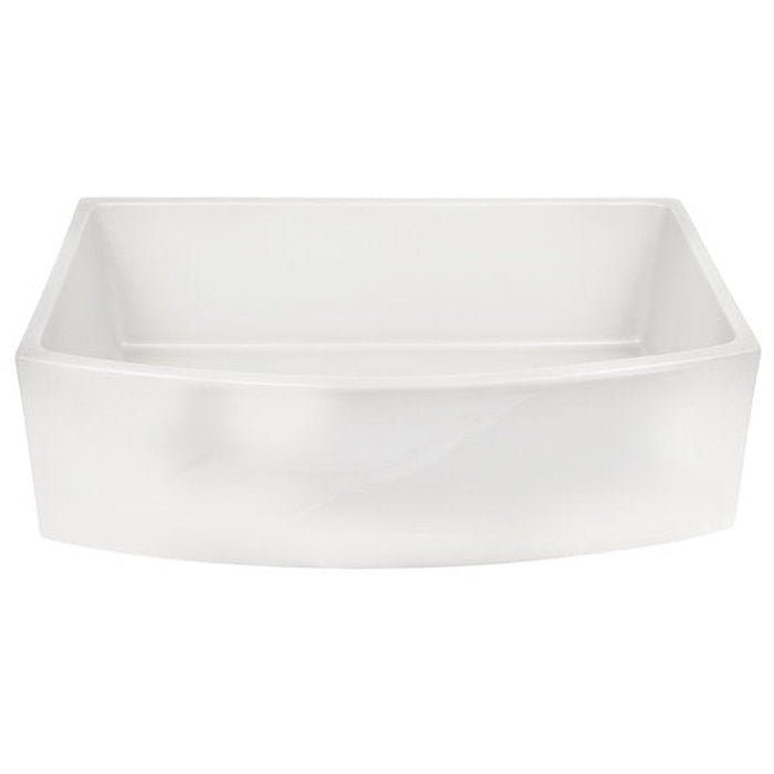 Nantucket Sinks Italian Made Fine Fireclay Curved Apron Farmer Sink finished in a White  Finish   ,   Optional Bottom Grid - BG-FC3320CA