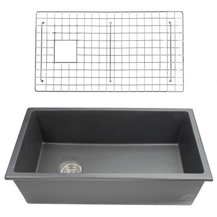 Nantucket Sinks 34-Inch Fireclay Kitchen Sink Wellfleet-3419MatteBlack