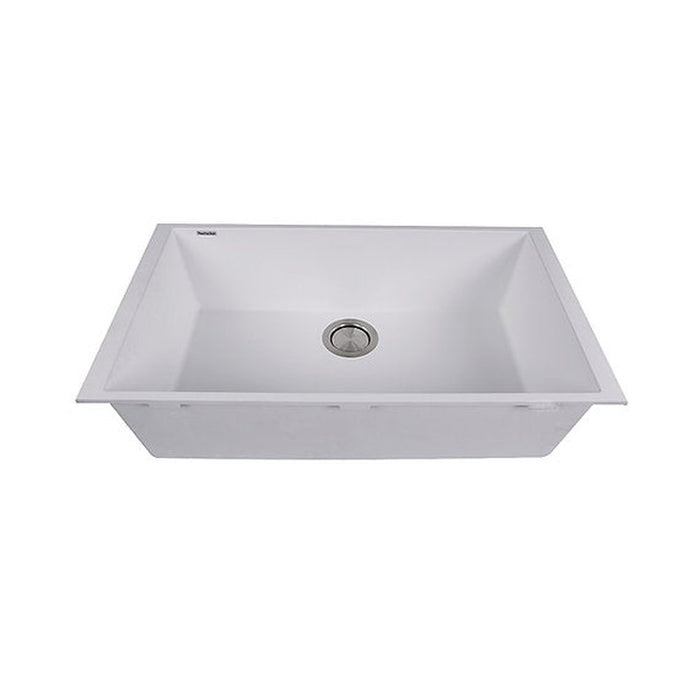 Nantucket Sinks Large Single Bowl Undermount Granite Composite White