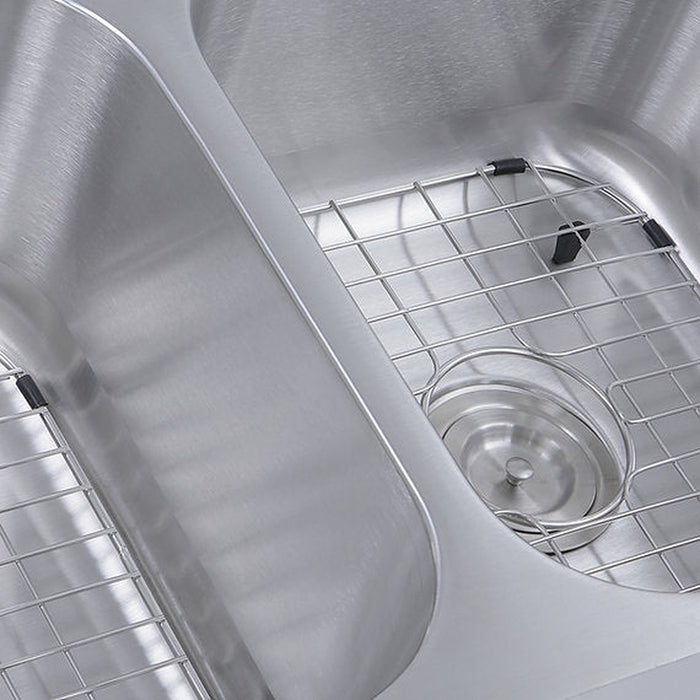 Nantucket Sinks 32.5 Inch Double Bowl Equal Undermount Stainless Steel Kitchen Sink, 16 Gauge