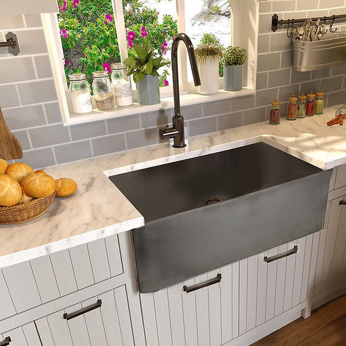 Nantucket Sinks 30-Inch Farmhouse Fireclay Sink with Concrete Finish