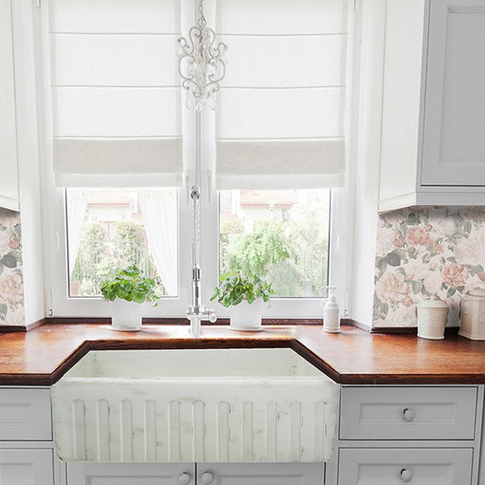 Nantucket Sinks 30-Inch Farmhouse Fireclay Sink with Shabby Straw Finish