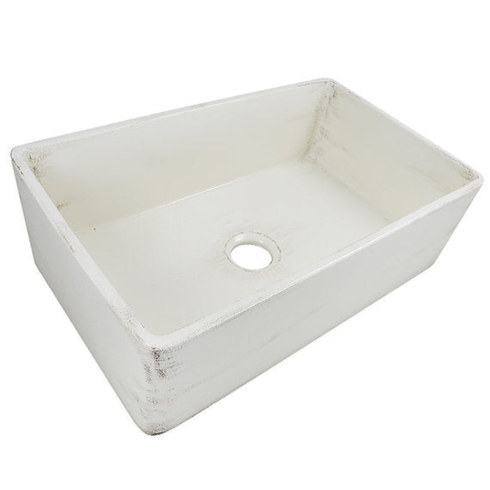 Nantucket Sinks 30-Inch Farmhouse Fireclay Sink with Shabby Straw Finish