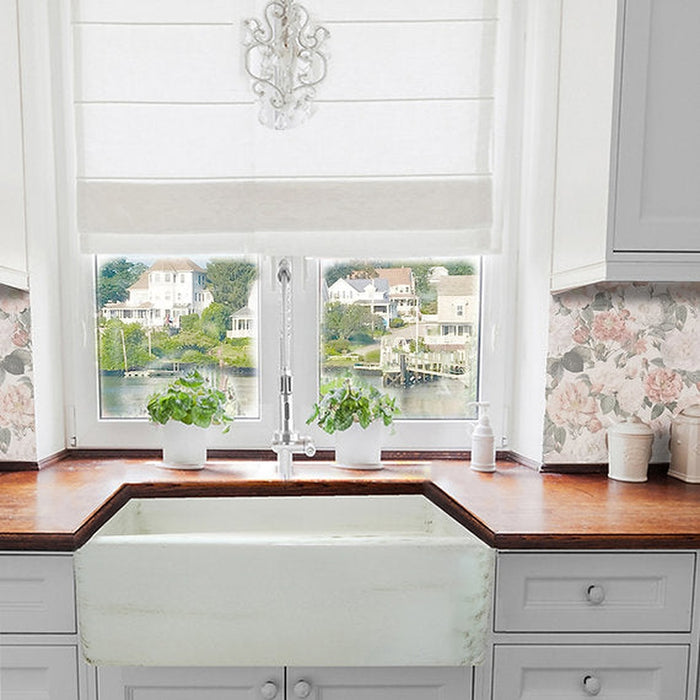 Nantucket Sinks 30-Inch Farmhouse Fireclay Sink with Shabby Straw Finish