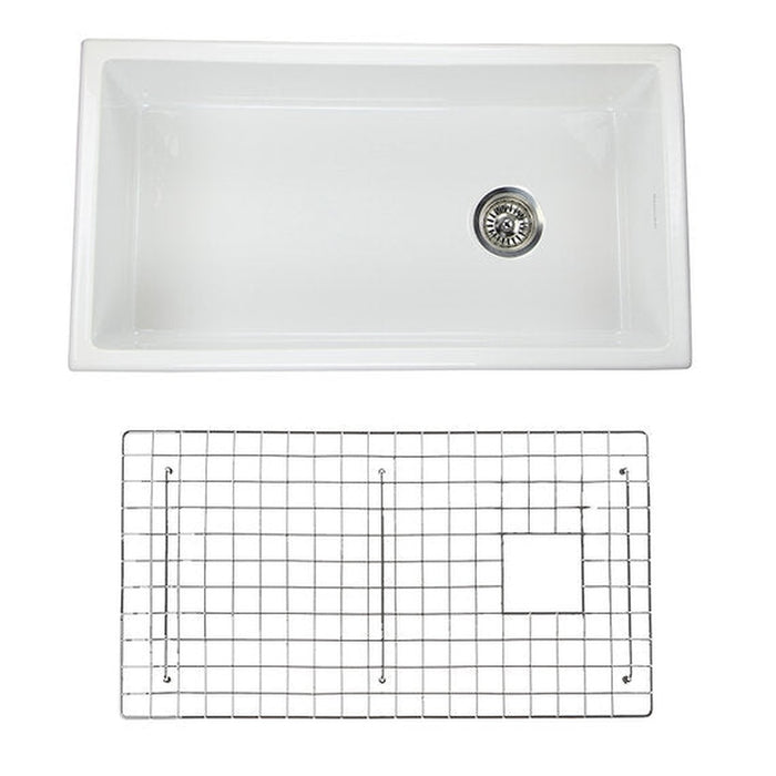 Nantucket Sinks 34-Inch Undermount Fireclay Kitchen Sink Wellfleet-3419W