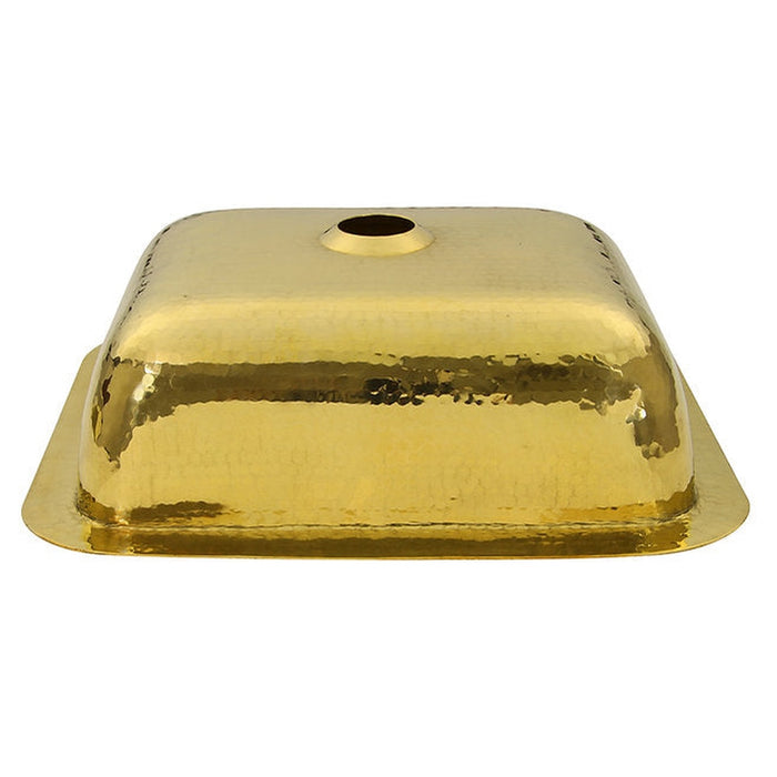 Nantucket Sinks 17.5 Inch X 14.5 Inch Hammered Brass Rectangle Undermount Bar Sink