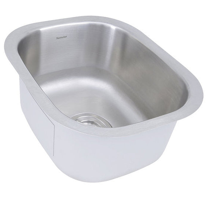 Nantucket Sinks 15 Inch Rectangle Undermount Stainless Steel Bar/Prep Sink, 18 Gauge