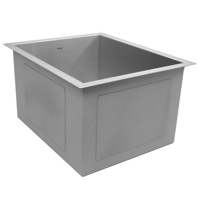 Nantucket Sinks 15 Inch Pro Series Rectangle Undermount Zero Radius Stainless Steel Bar/Prep Sink