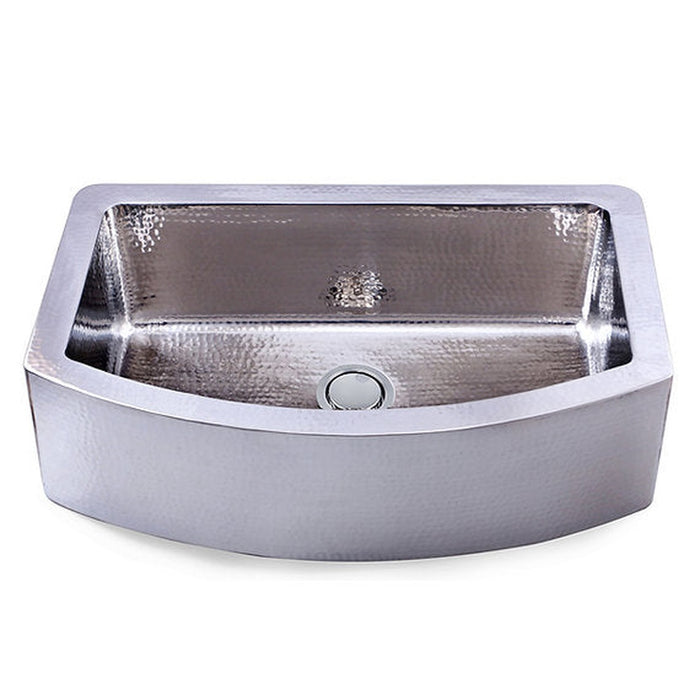 Nantucket Sinks Brightwork Collection Hammered Stainless Steel Large Single Bowl Prep Station Sink.