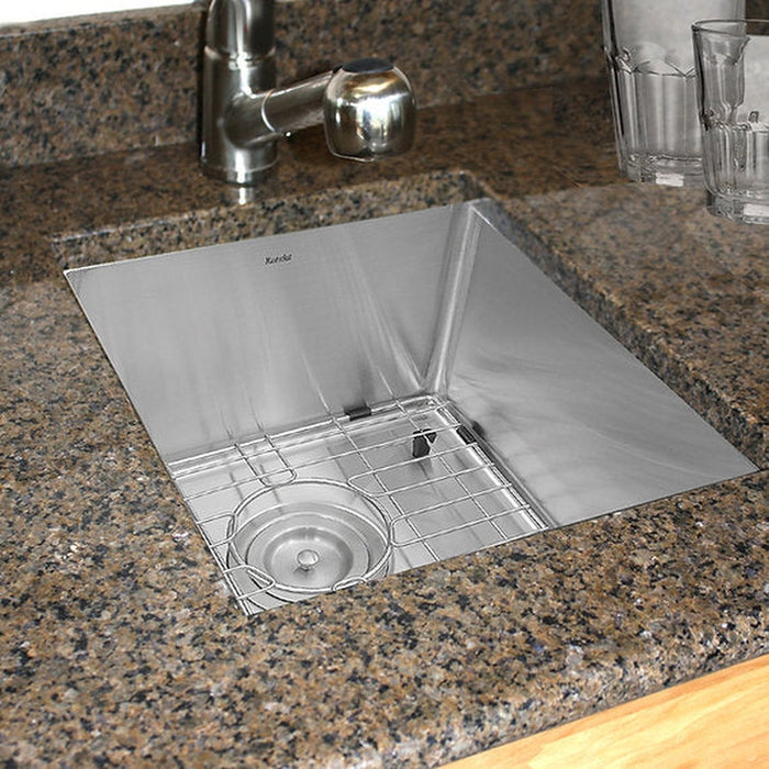 Nantucket Sinks 15 Inch Pro Series Rectangle Undermount Small Radius Stainless Steel Bar/Prep Sink