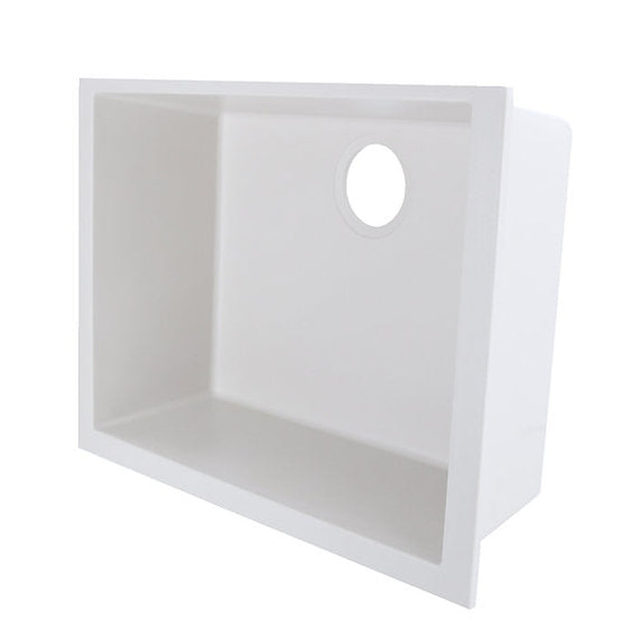 Nantucket Sinks Small Single Bowl Undermount Granite Composite White