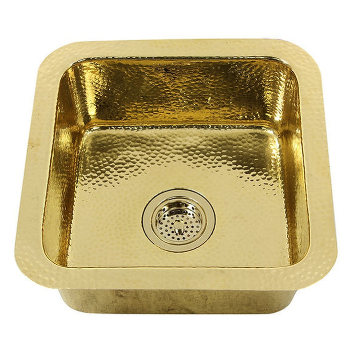 Nantucket Sinks 16.625 Inch Hammered Brass Square Undermount Bar Sink