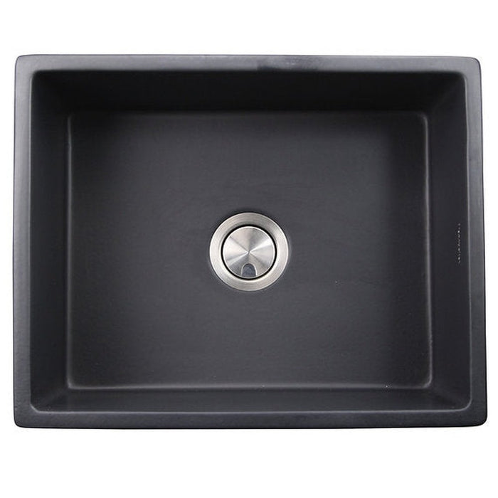 Nantucket Sinks 23-Inch Farmhouse Fireclay Sink with Matte Black Finish