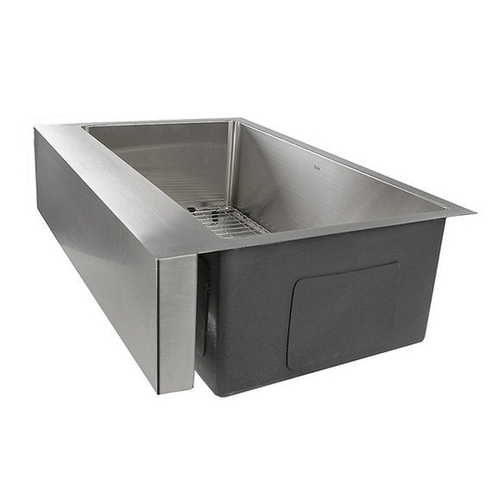 Nantucket Sinks EZApron33-9 Patented Design Pro Series Single Bowl Undermount  Stainless Steel Kitchen Sink with 9 Inch Apron Front