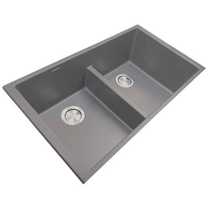 Nantucket Sinks Undermount Double Equal Bowls with Low Divide   - Granite Composite Titanium