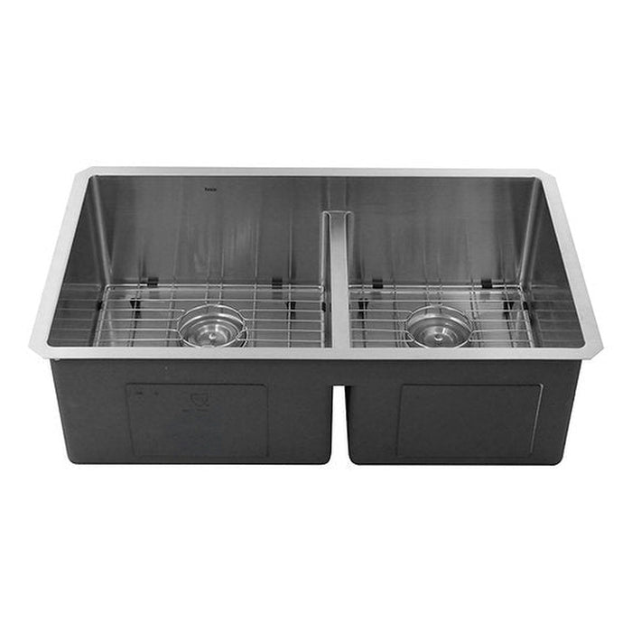 Nantucket Sinks Pro Series Large Rectangle Double Bowl Undermount Small Radius Corners  Stainless Steel Kitchen Sink