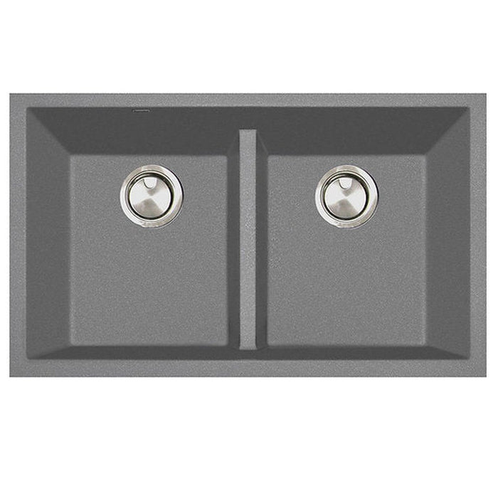 Nantucket Sinks Undermount Double Equal Bowls with Low Divide   - Granite Composite Titanium