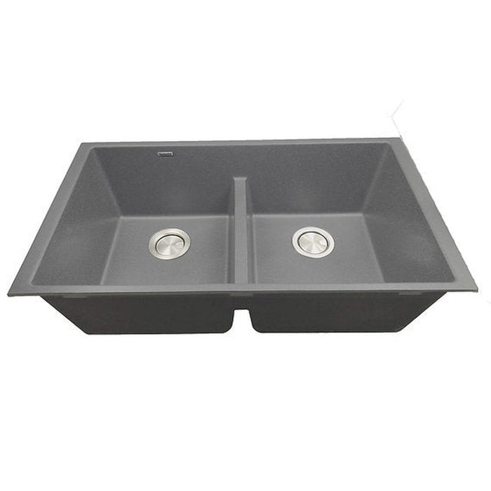 Nantucket Sinks Undermount Double Equal Bowls with Low Divide   - Granite Composite Titanium