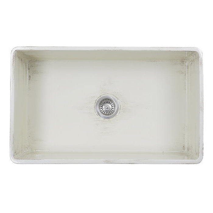 Nantucket Sinks 33-Inch Farmhouse Fireclay Sink with Shabby Straw Finish