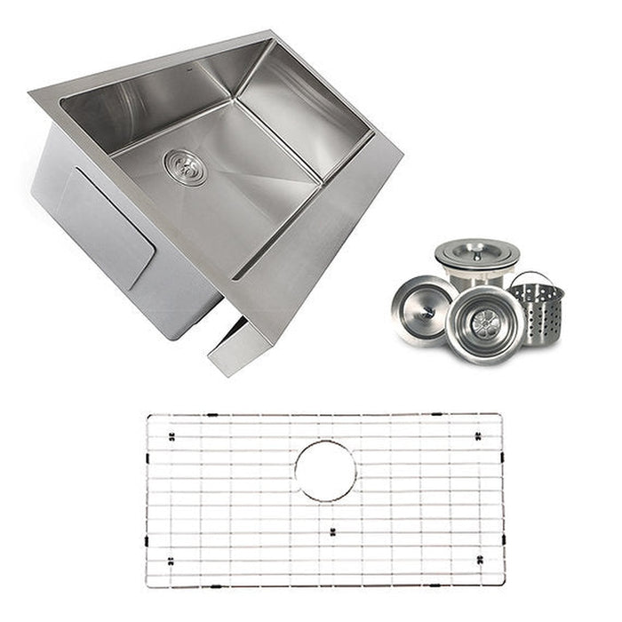 Nantucket Sinks EZApron33-5.5 Patented Design Pro Series Single Bowl Undermount  Stainless Steel Kitchen Sink with 5.5 Inch Apron Front