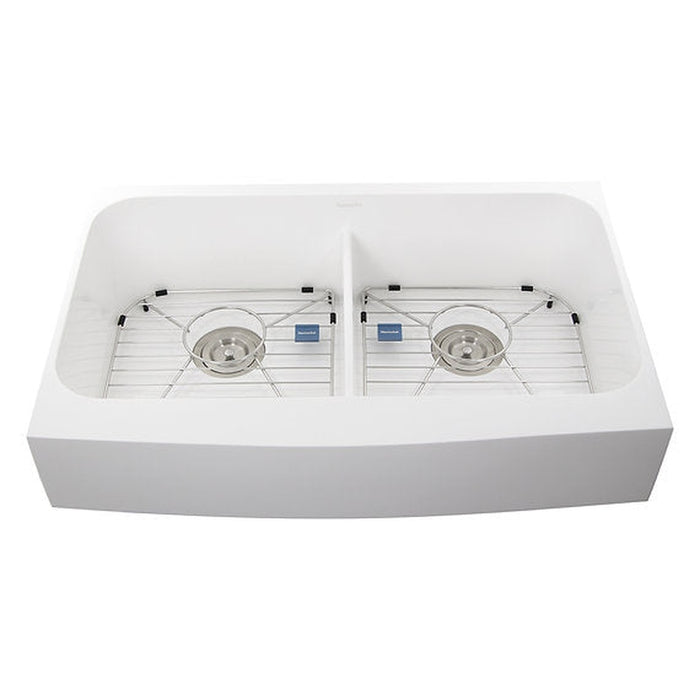Nantucket Sinks Retrofit Glacierstone Double Bowl EZApron Kitchen Sink