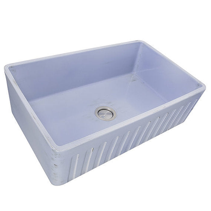 Nantucket Sinks 33-Inch Farmhouse Fireclay Sink with Shabby Sugar Finish