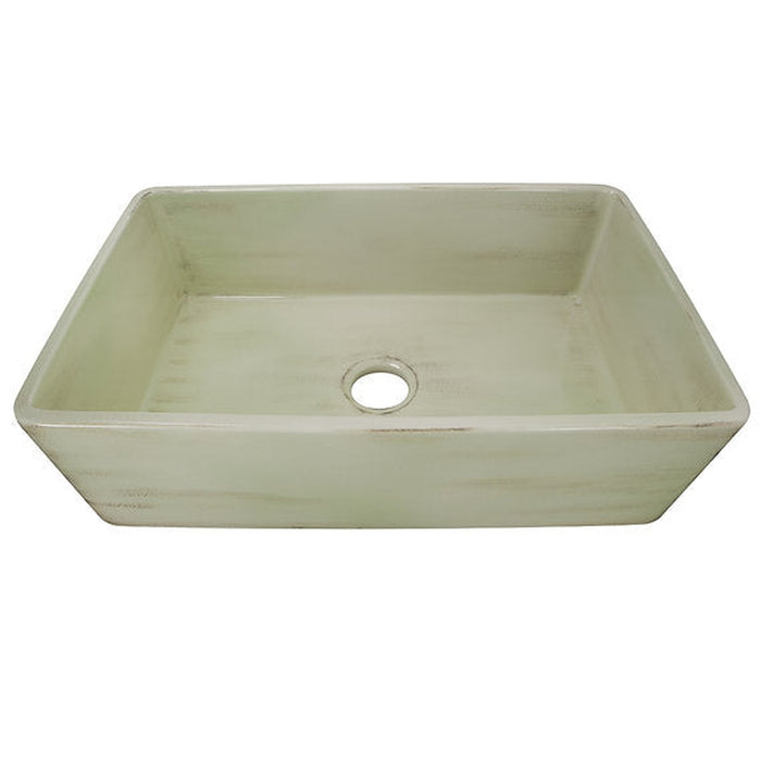 Nantucket Sinks 33-Inch Farmhouse Fireclay Sink with Shabby Green Finish