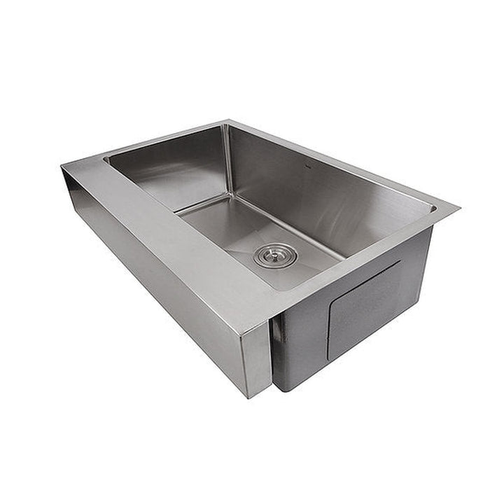 Nantucket Sinks EZApron33-5.5 Patented Design Pro Series Single Bowl Undermount  Stainless Steel Kitchen Sink with 5.5 Inch Apron Front