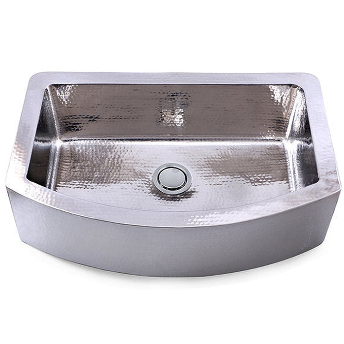 Nantucket Sinks Brightwork Collection Hammered Stainless Steel Large Single Bowl Prep Station Sink.