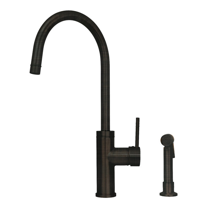 One-Handle Copper Widespread Kitchen Faucet with Side Sprayer-AK96966C