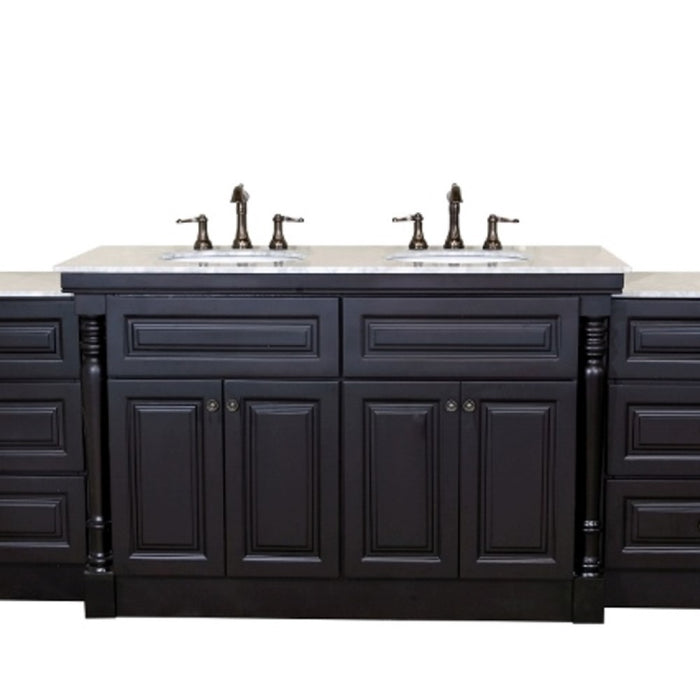 Bellaterra Home 93 in Double sink vanity-dark mahogany