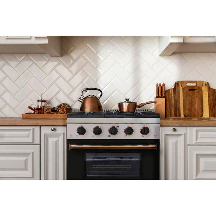 Kucht Signature 36-Inch Pro-Style Dual Fuel Range in Black Oven Door & Gold Accents (KDF362-K-GOLD)