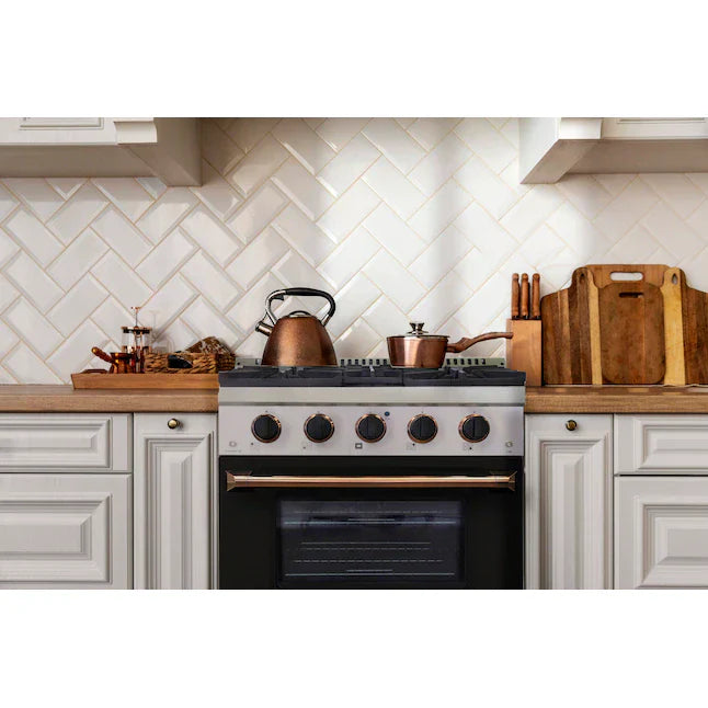 Kucht Signature 30-Inch Pro-Style Dual Fuel Range with Propane Gas in Stainless Steel with Black Oven Door & Gold H&le (KDF302/LP-K-GOLD)
