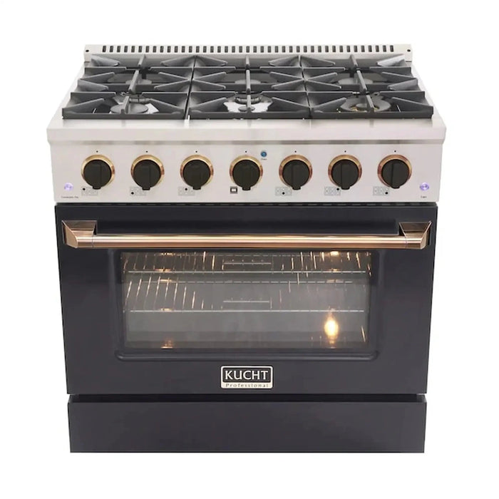 Kucht Professional 36-Inch 5.2 cu ft. Propane Gas Range in Olive Green with Silver Accents (KNG361/LP-OG)