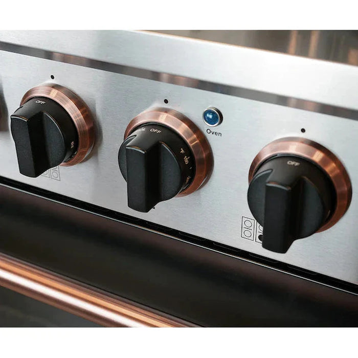 Kucht Signature 30-Inch Pro-Style Dual Fuel Range with Propane Gas in Stainless Steel with Black Oven Door & Rose Gold Accents (KDF302/LP-K-ROSE)