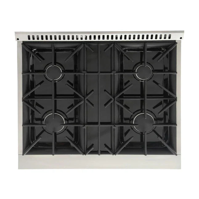 Kucht Signature 30-Inch Propane Gas Range with Convection Oven in Black with Black Knobs & Rose Gold H&le (KNG301/LP-K-ROSE)