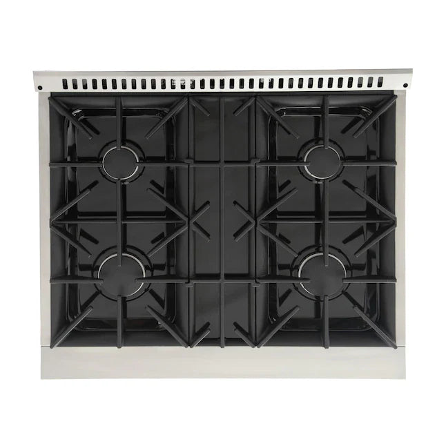 Kucht Signature 30-Inch Pro-Style Dual Fuel Range in Stainless Steel with Black Oven Door & Gold Handle (KDF302-K-GOLD)