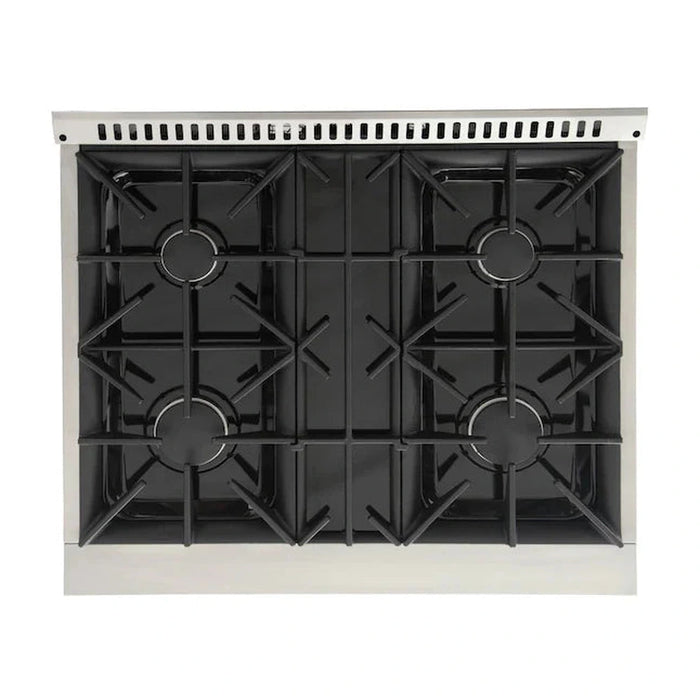 Kucht Signature 30-Inch Pro-Style Dual Fuel Range in Stainless Steel with Black Oven Door & Rose Gold Accents (KDF302-K-ROSE)